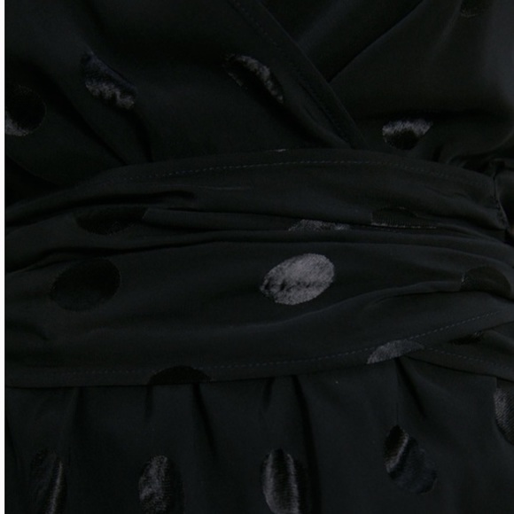 NWT Zara Black Midi Polka Dot Jaquard Dress - Picture 8 of 11